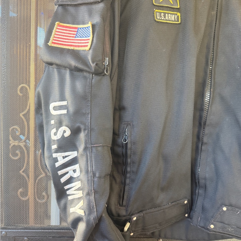 U.S. Army Black Military Jacket with Patches